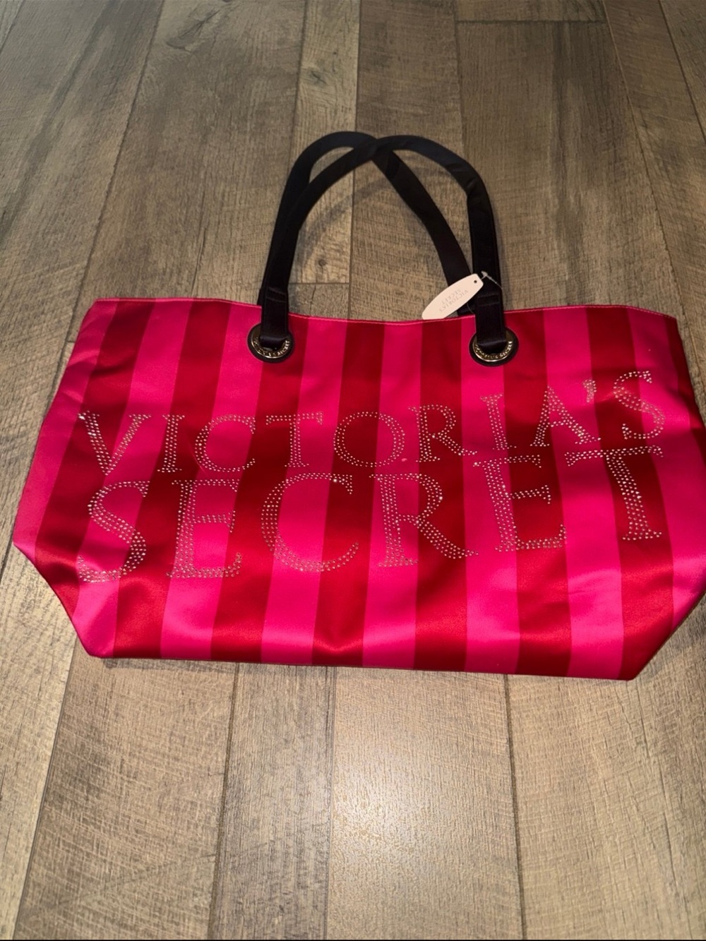 Victoria’s Secret Satin Striped Bling Tote *NEW*